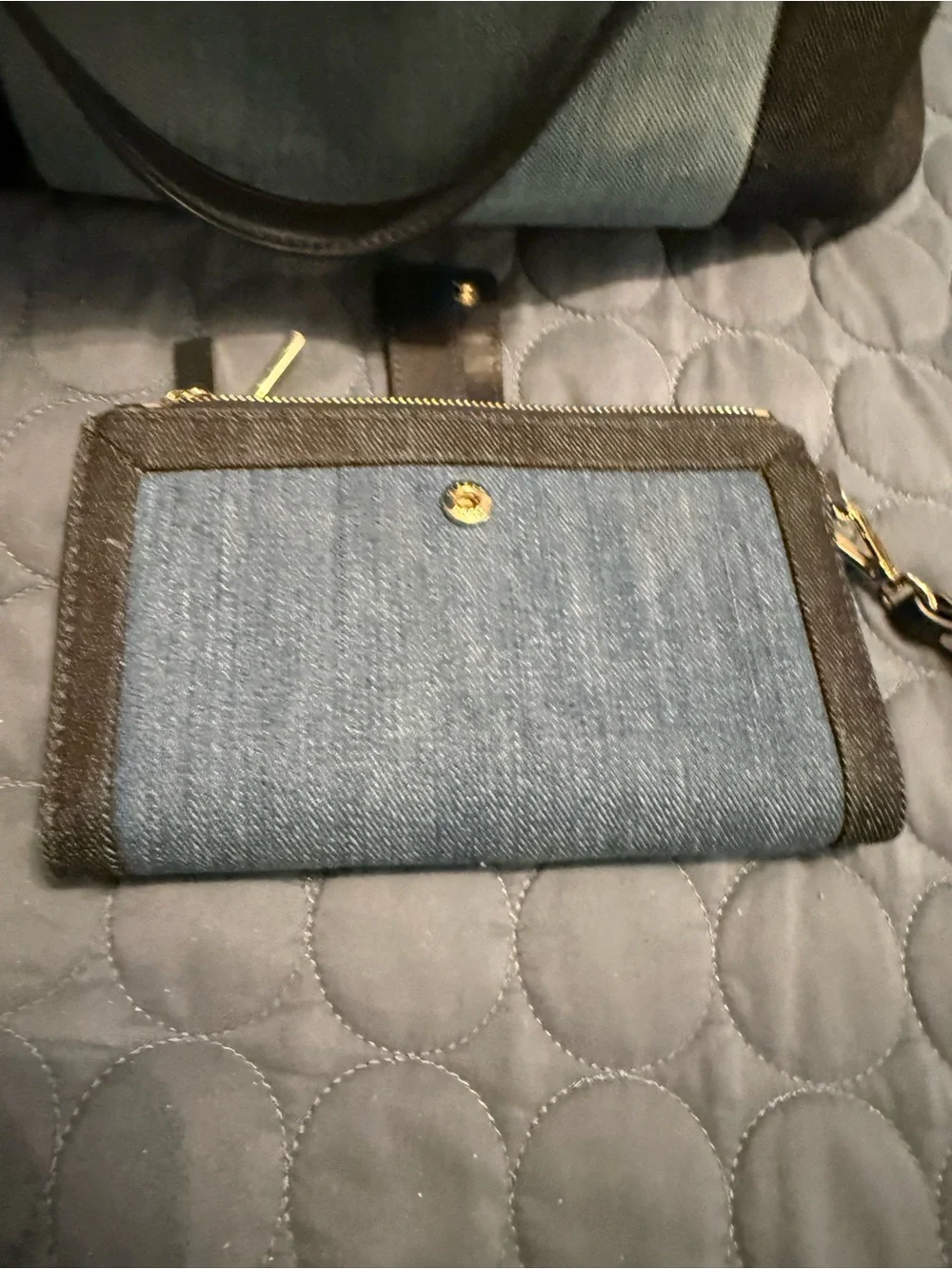 Michael Kors Two-Tone Denim Tote in Dark Blue and Light Blue